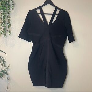 VENUS Chic Black Bodycon Mini Dress